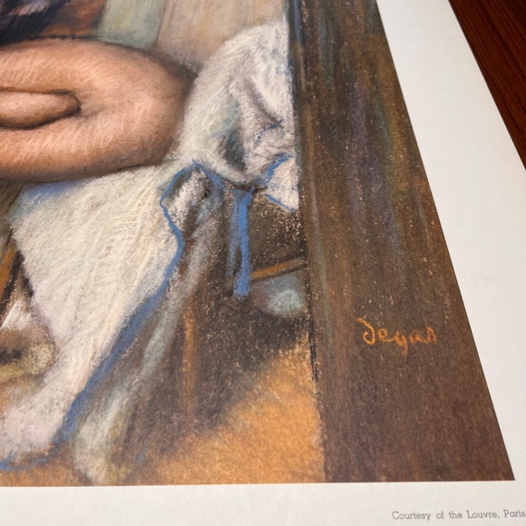 Vintage Large Degas Art Print After the Bath Nude Lady Lithograph USA MCM Decor - Picture 12 of 12